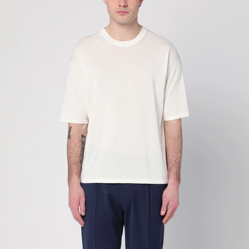 Roberto Collina Men's Ecru Sweater In Cotton