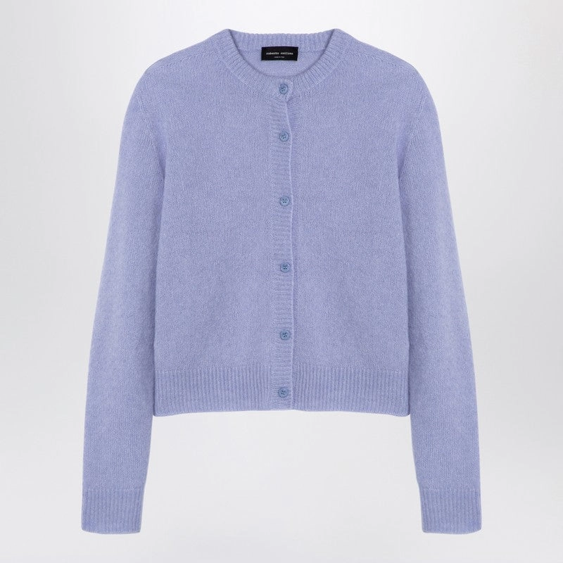Roberto Collina Women's blue Cashmere Blend Cardigan Tops Womens - ruffle blouses