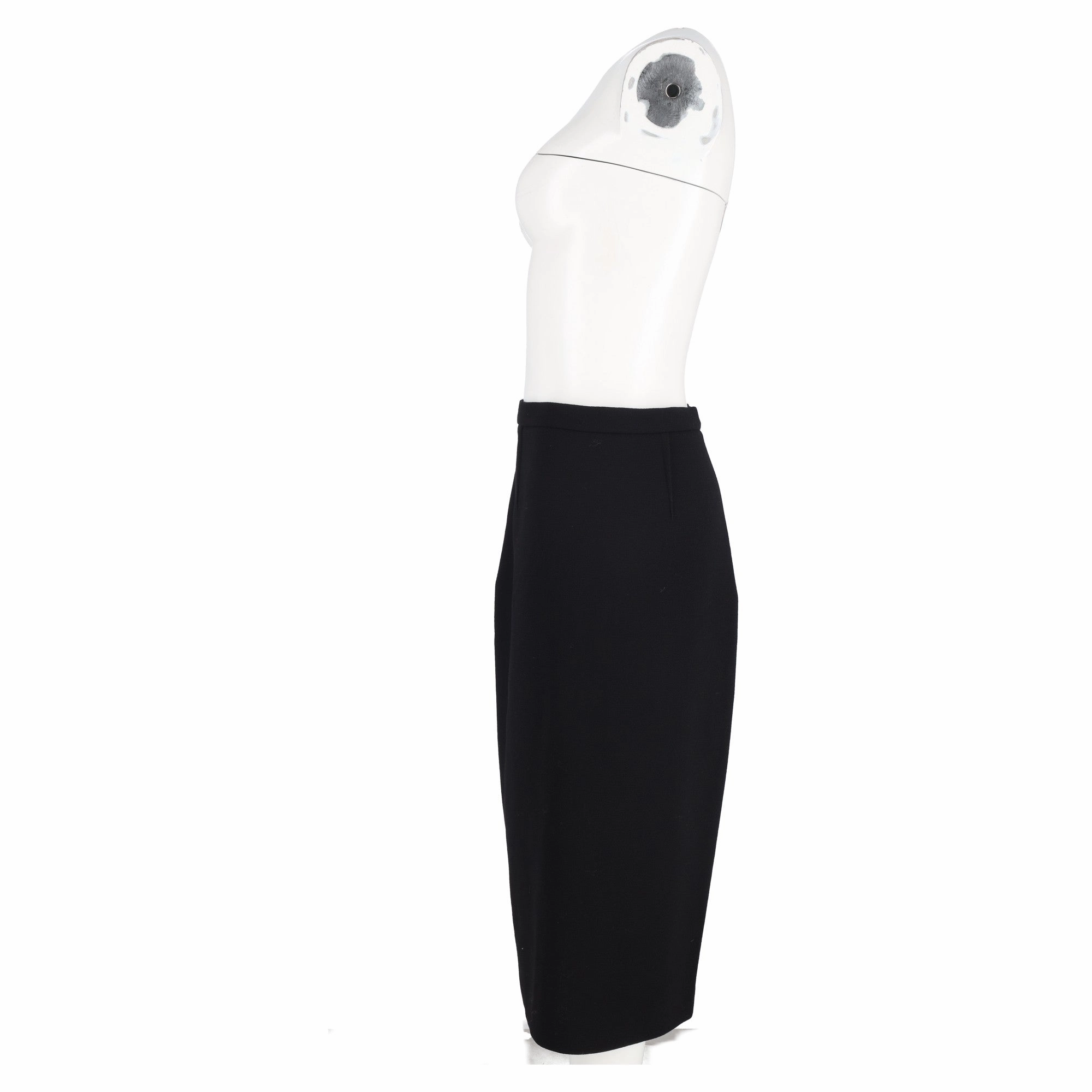 Roland Mouret Straight-Cut Midi Skirt in Black Polyester