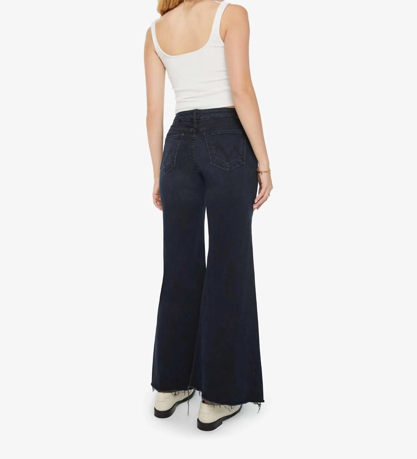 Roller Fray High Rise Jeans In Night In Venice