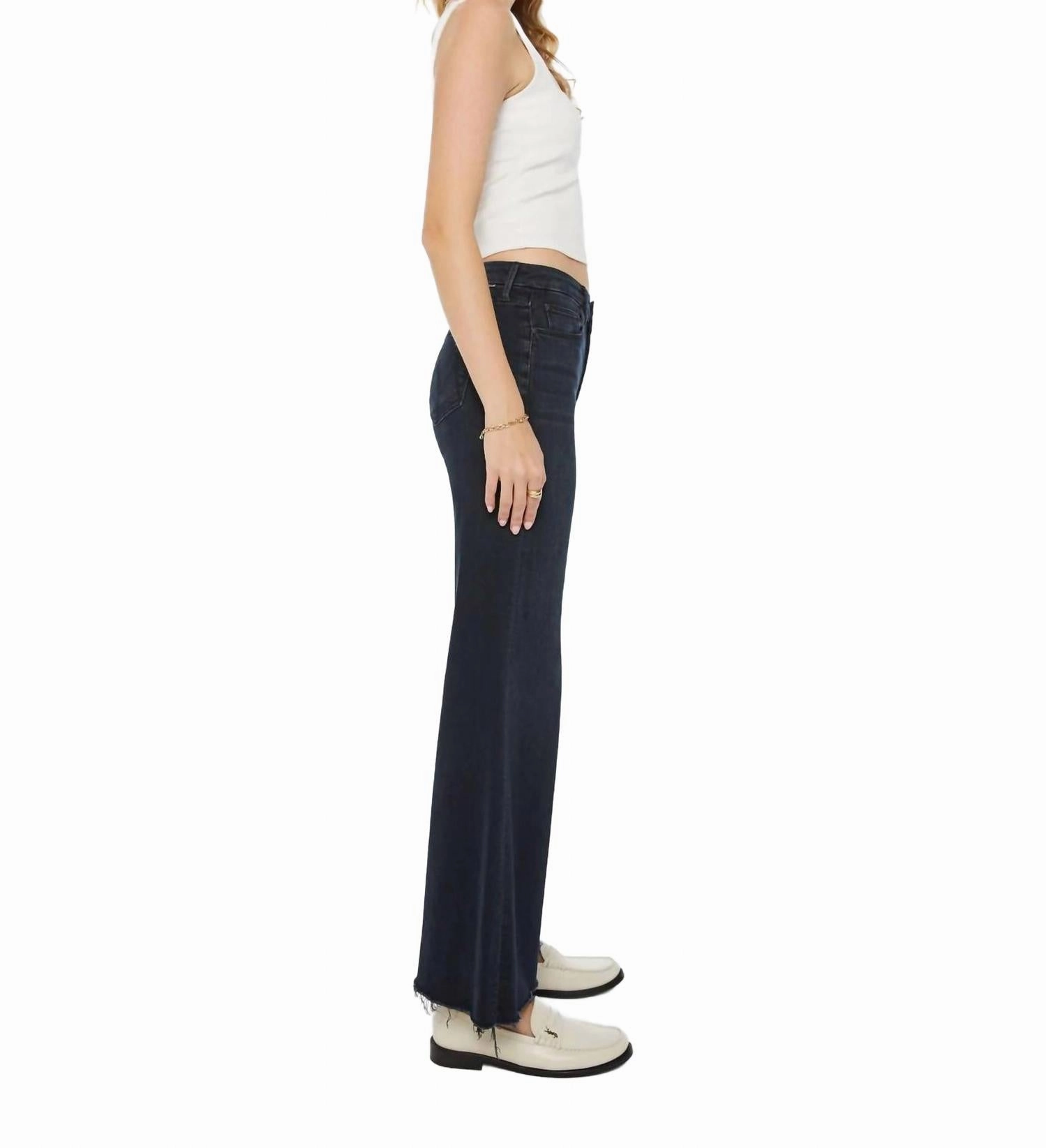 Roller Fray High Rise Jeans In Night In Venice