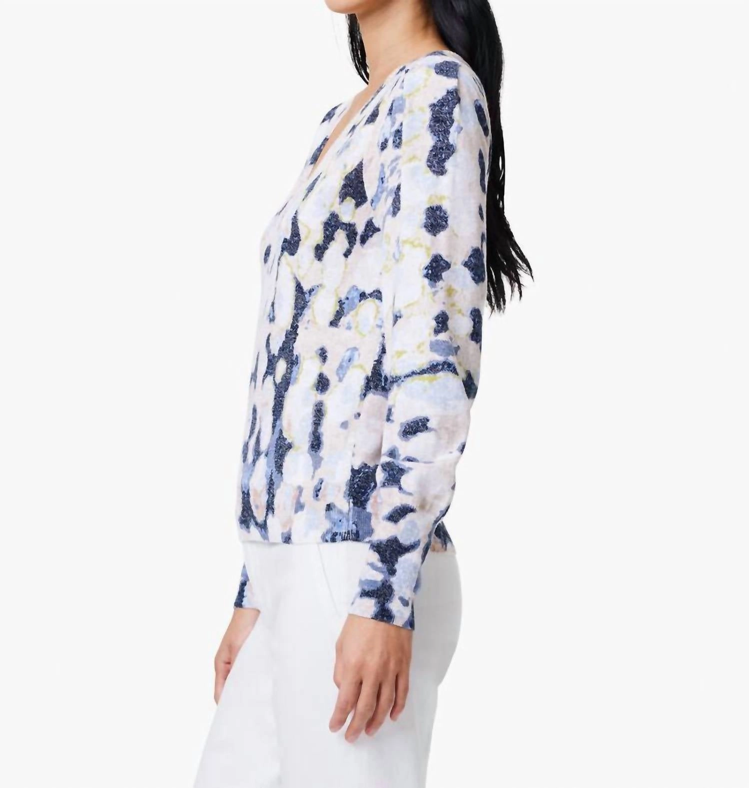 Rolling Clouds Sweater In Blue Multi