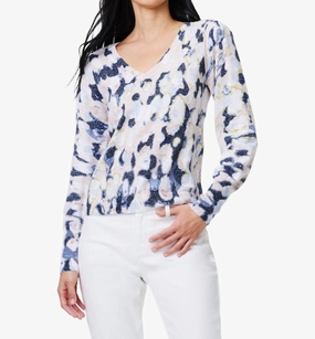 Rolling Clouds Sweater In Blue Multi Tops Womens - tie-front tops cheap