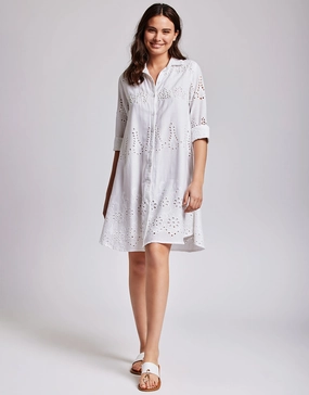 Romina Beach Shirt - White Swim Womens - bikinis clearance
