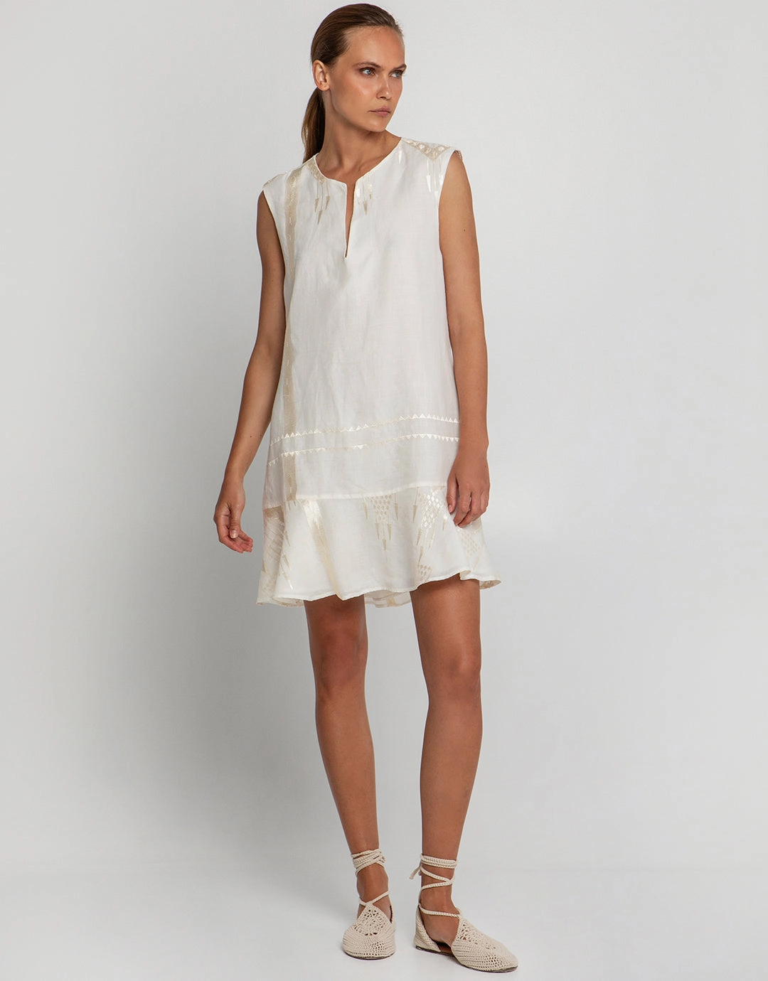 Roots Mini Dress - Natural and Champagne Swim Womens - bikinis clearance