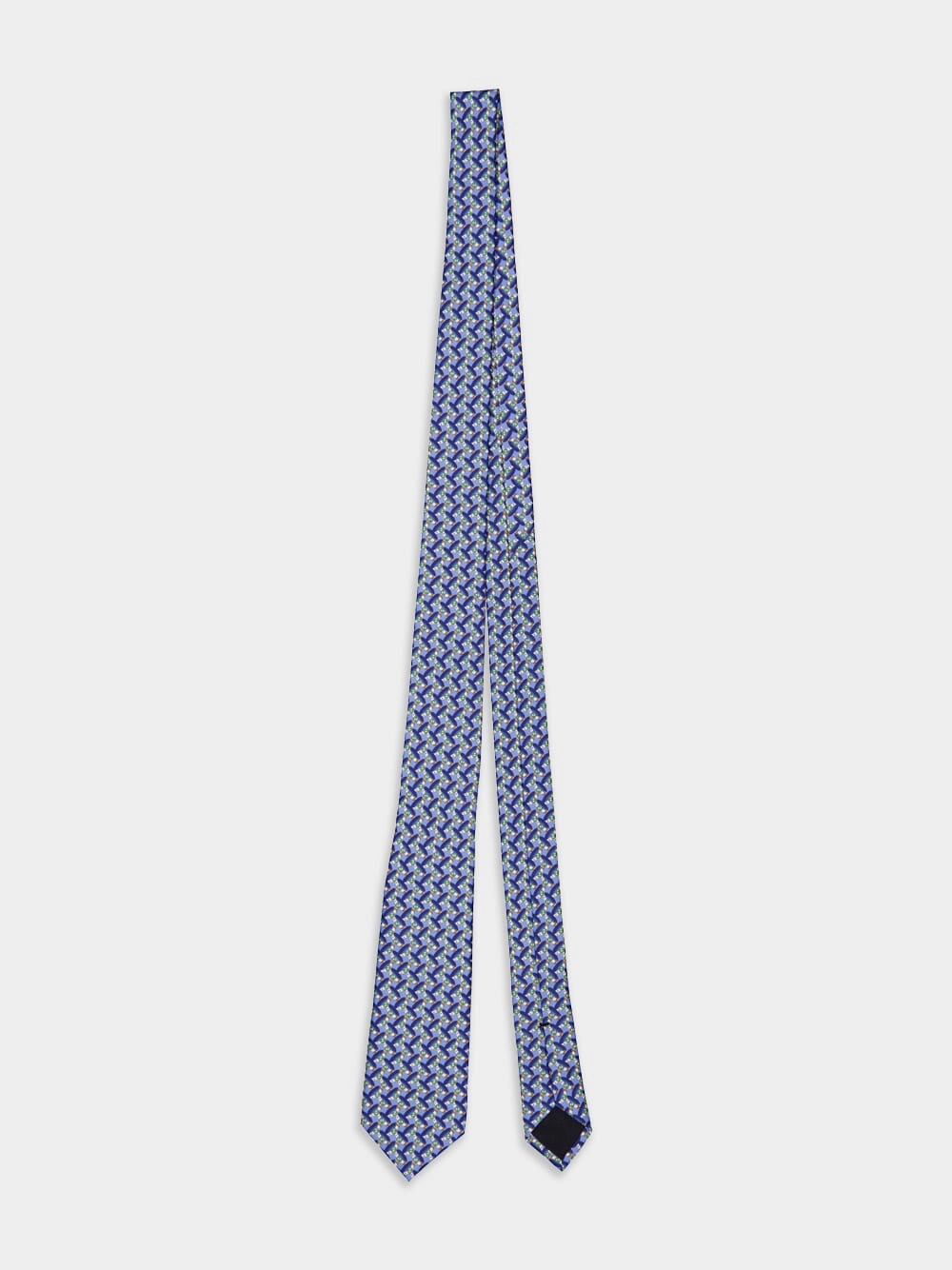 Round Interlocking G Belts Print Silk Tie