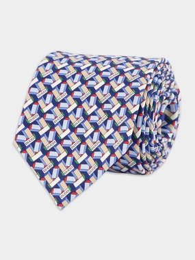 Round Interlocking Printed Tie Suits Mens - men's suits outlet