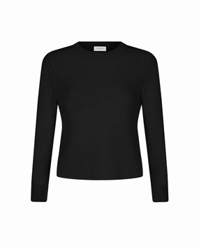 Round Neck Jumper - Black Tops Womens - button-up blouses