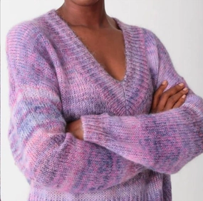 Roux Sweater In Amethyst Tops Womens - puff-sleeve tops