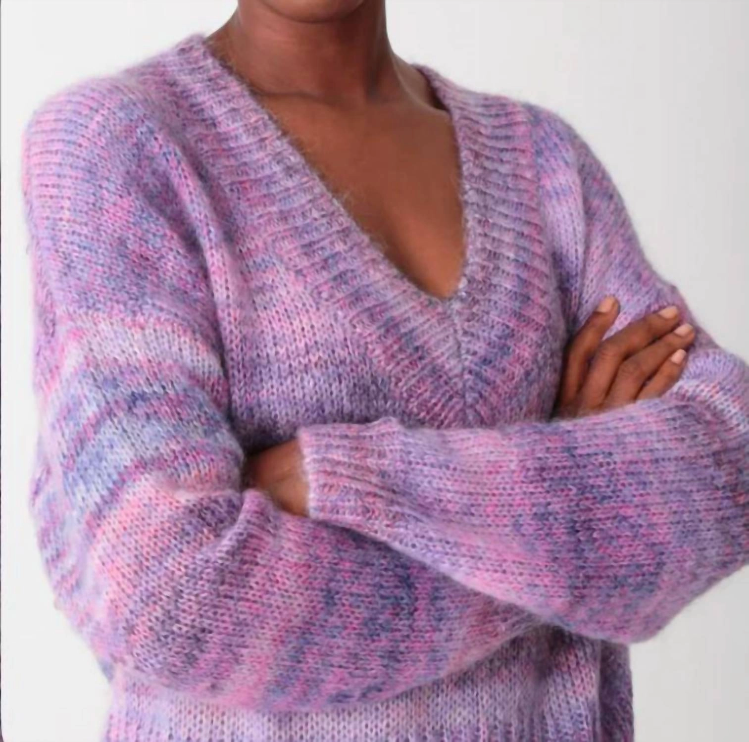 Roux Sweater In Amethyst Tops Womens - puff-sleeve tops