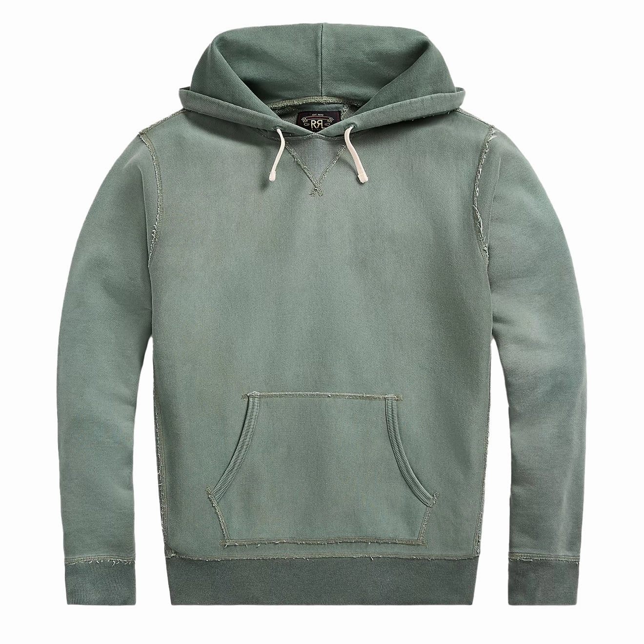 RRL by Ralph Lauren Garment-Dyed Fleece Hoodie Collegiate Green mens long sleeves cheap