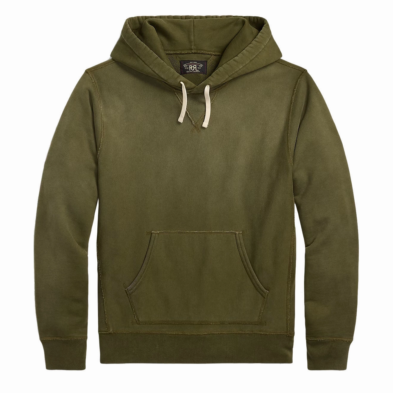 RRL By Ralph Lauren Garment-Dyed Fleece Hoodie Olive mens long sleeves cheap