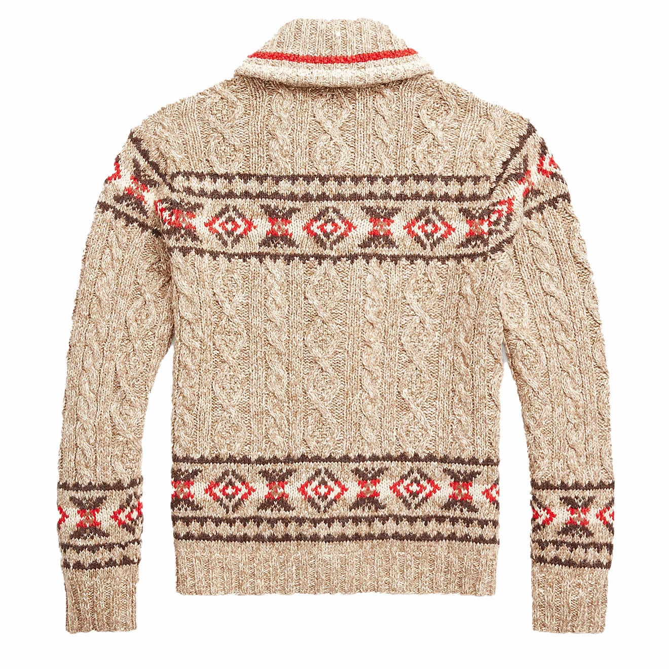 RRL by Ralph Lauren Hand-Knit Linen-Blend Cardigan Brown Multi
