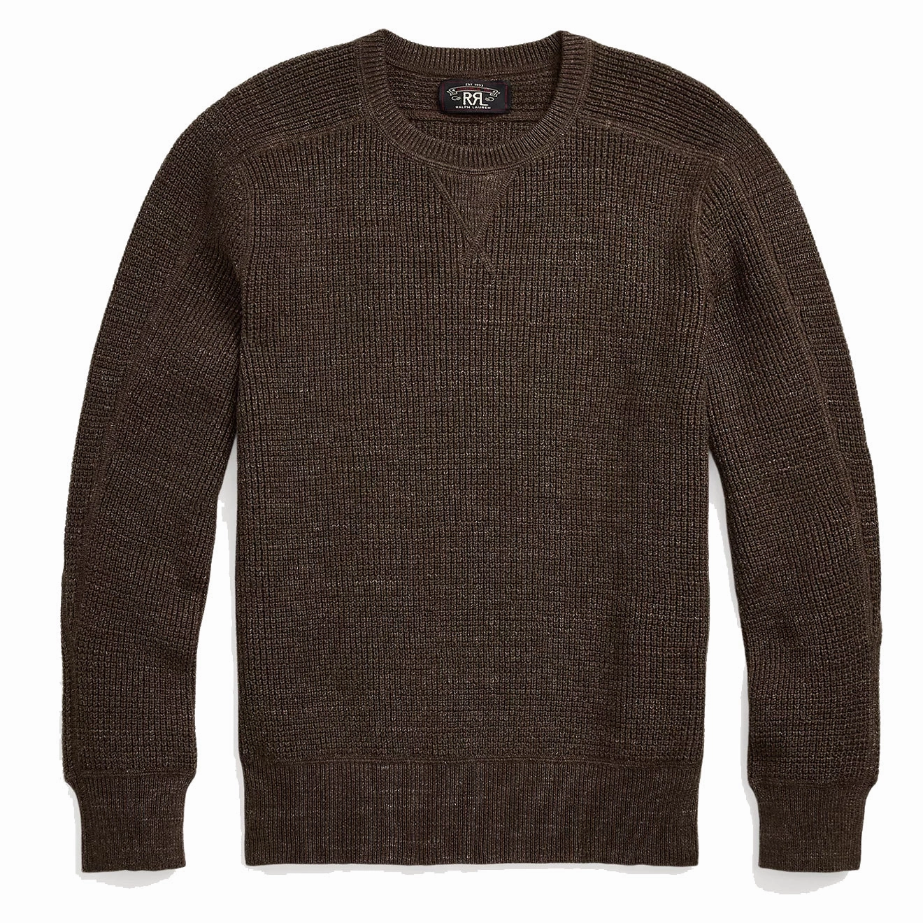RRL by Ralph Lauren Waffle-Knit Cotton-Wool Jumper Dark Olive Heather mens sweaters cheap