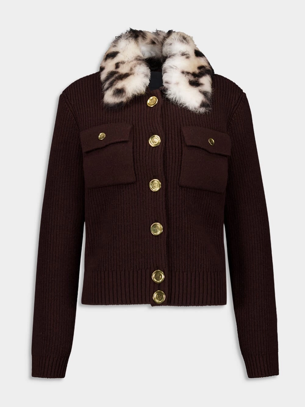 Russet Brown Wool and Cashmere Cardigan Knitwear Womens - women's knitwear cheap