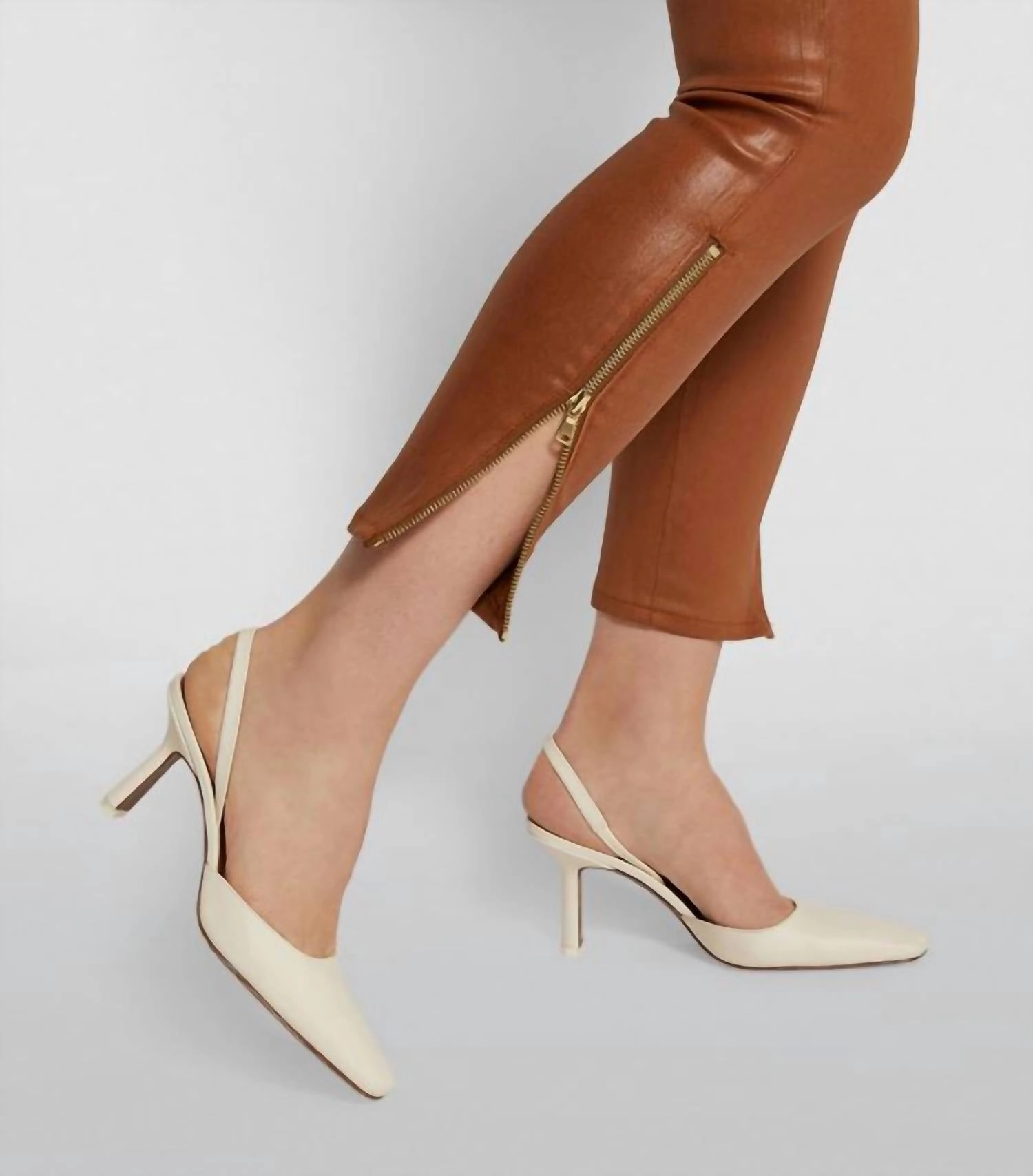 Sabine High Rise Coated Skinny Jean In Dark Khaki