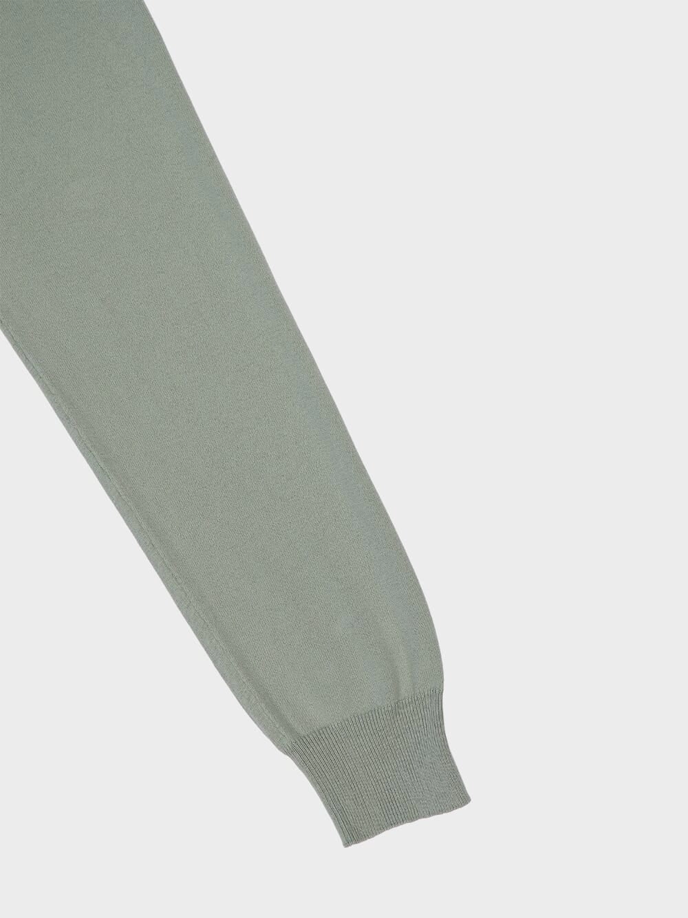 Sage Green Cotton Crew-Neck Jumper