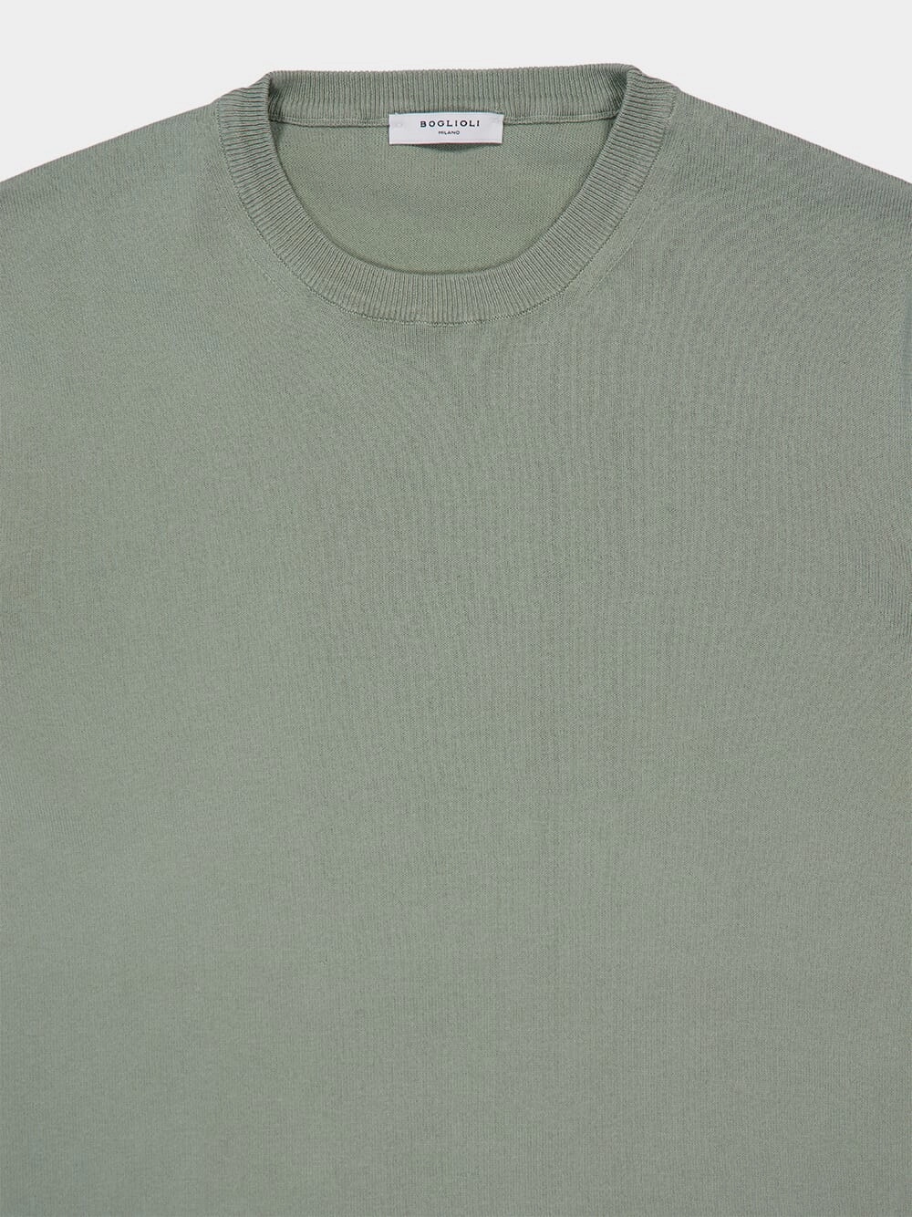 Sage Green Cotton Crew-Neck Jumper