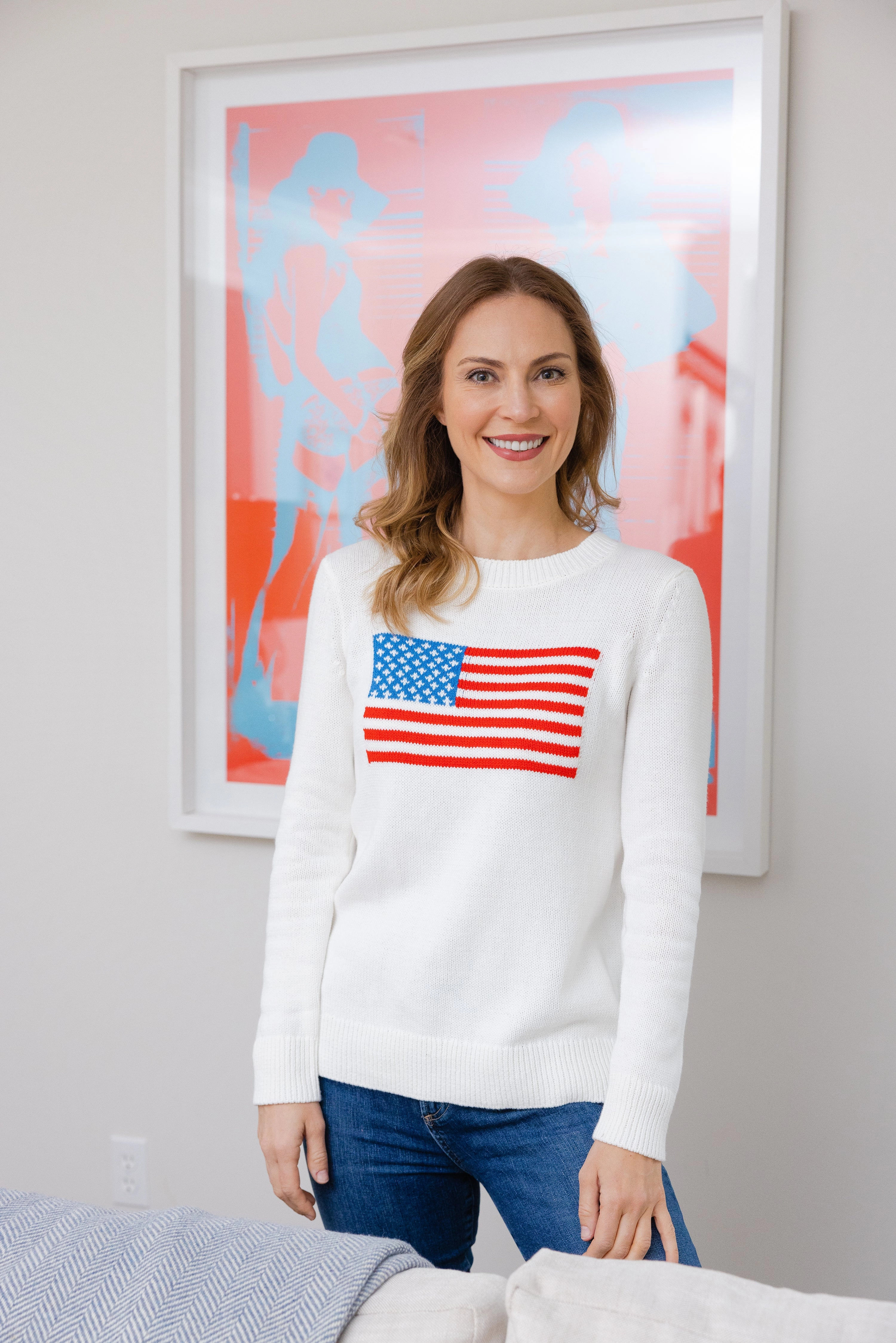 Sail To Sable Flag Intarsia Sweater - White