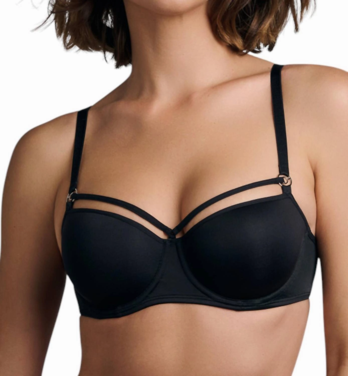 Sale Space Odyssey Padded Balcony Bra In Black Lace