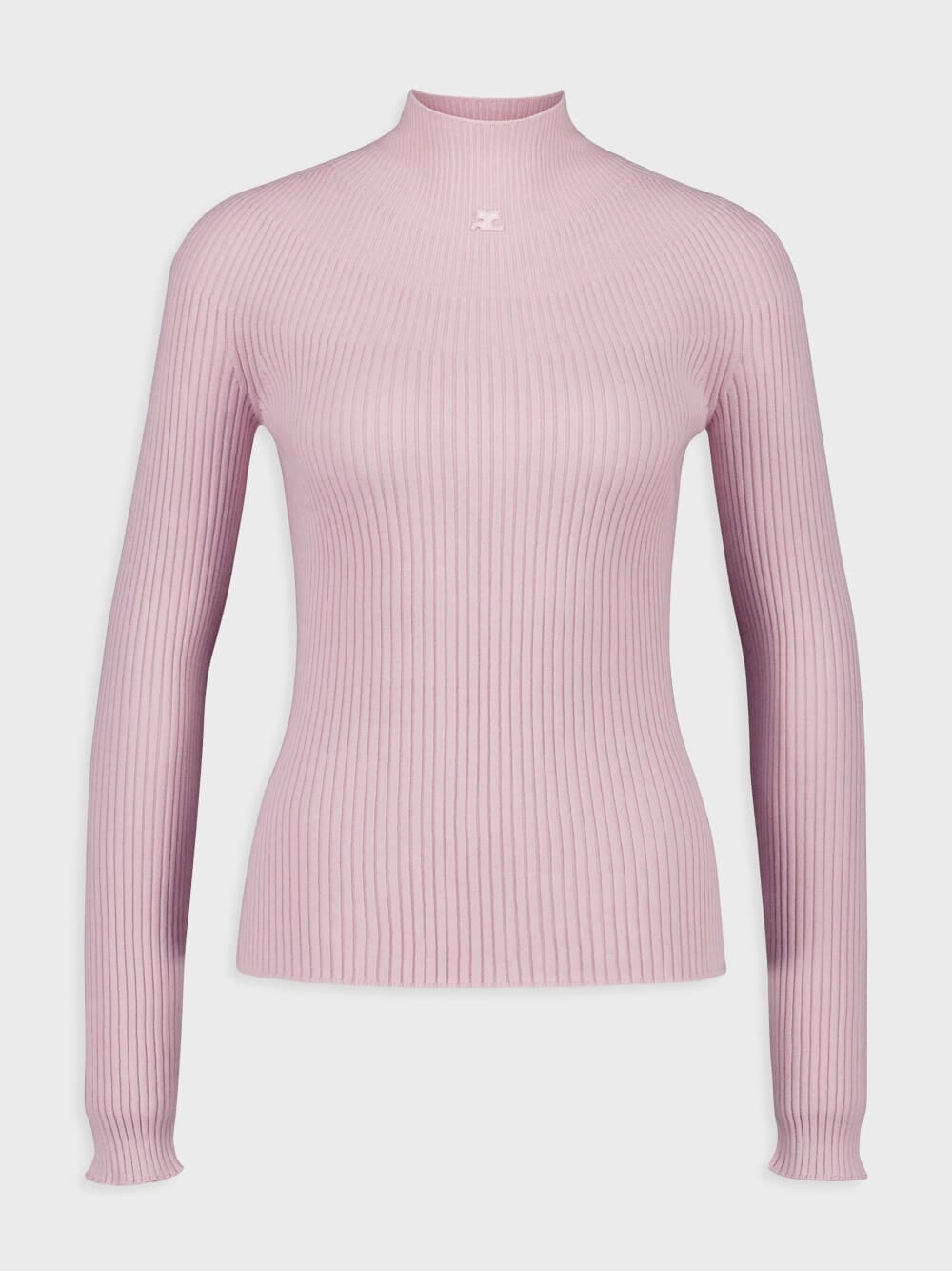 Salt Pink Solar Light Rib Mockneck Sweater