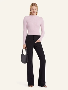 Salt Pink Solar Light Rib Mockneck Sweater Knitwear Womens - women's knitwear cheap