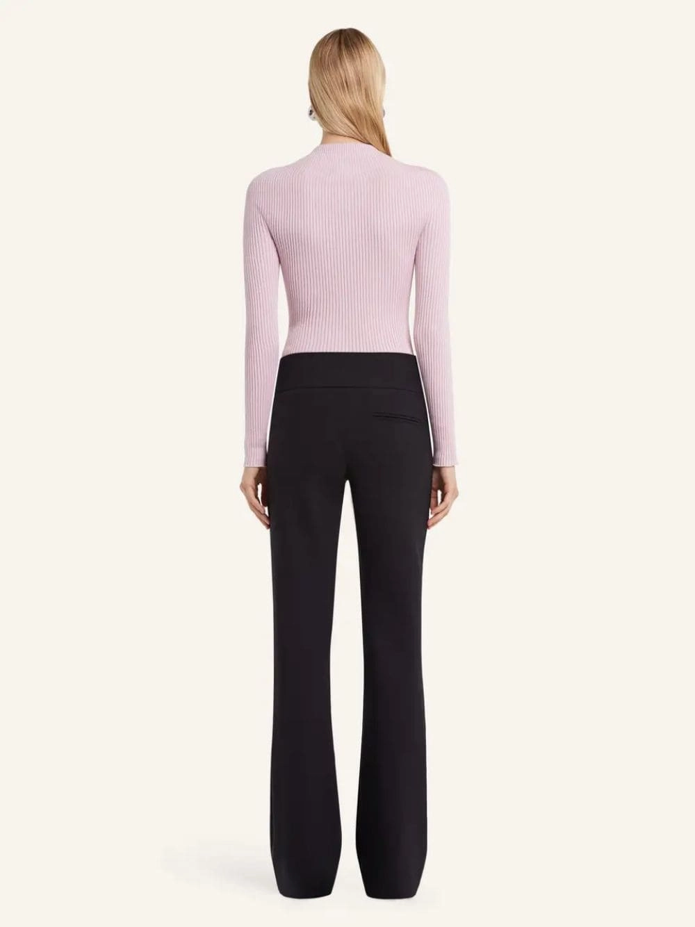 Salt Pink Solar Light Rib Mockneck Sweater