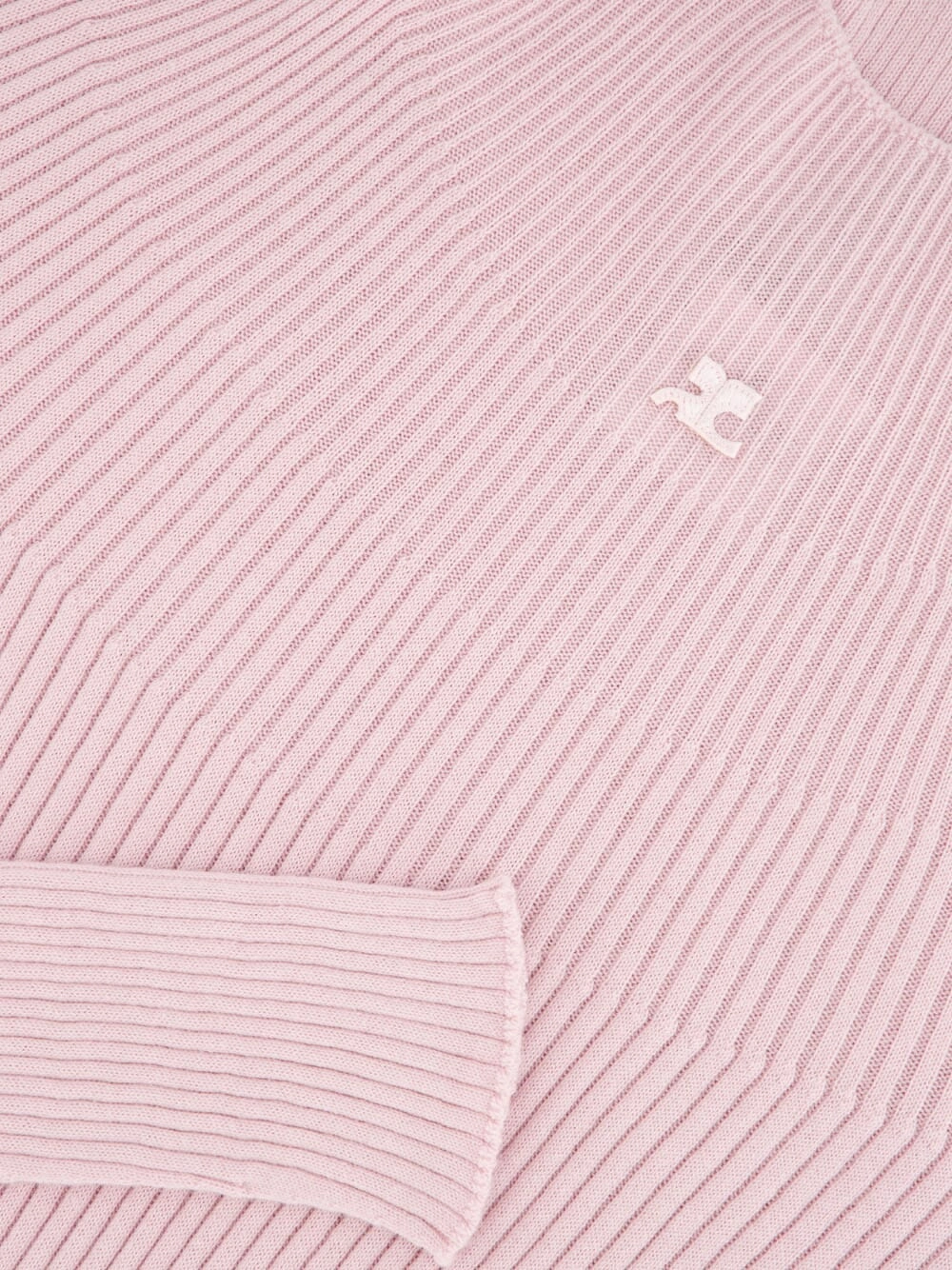 Salt Pink Solar Light Rib Mockneck Sweater