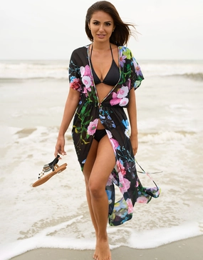 Samba Maxi Cover Up - Black Swim Womens - bikinis clearance