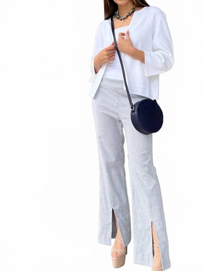 San Pietro Striped Boot Cut Pant In Blue womens cropped pants sale