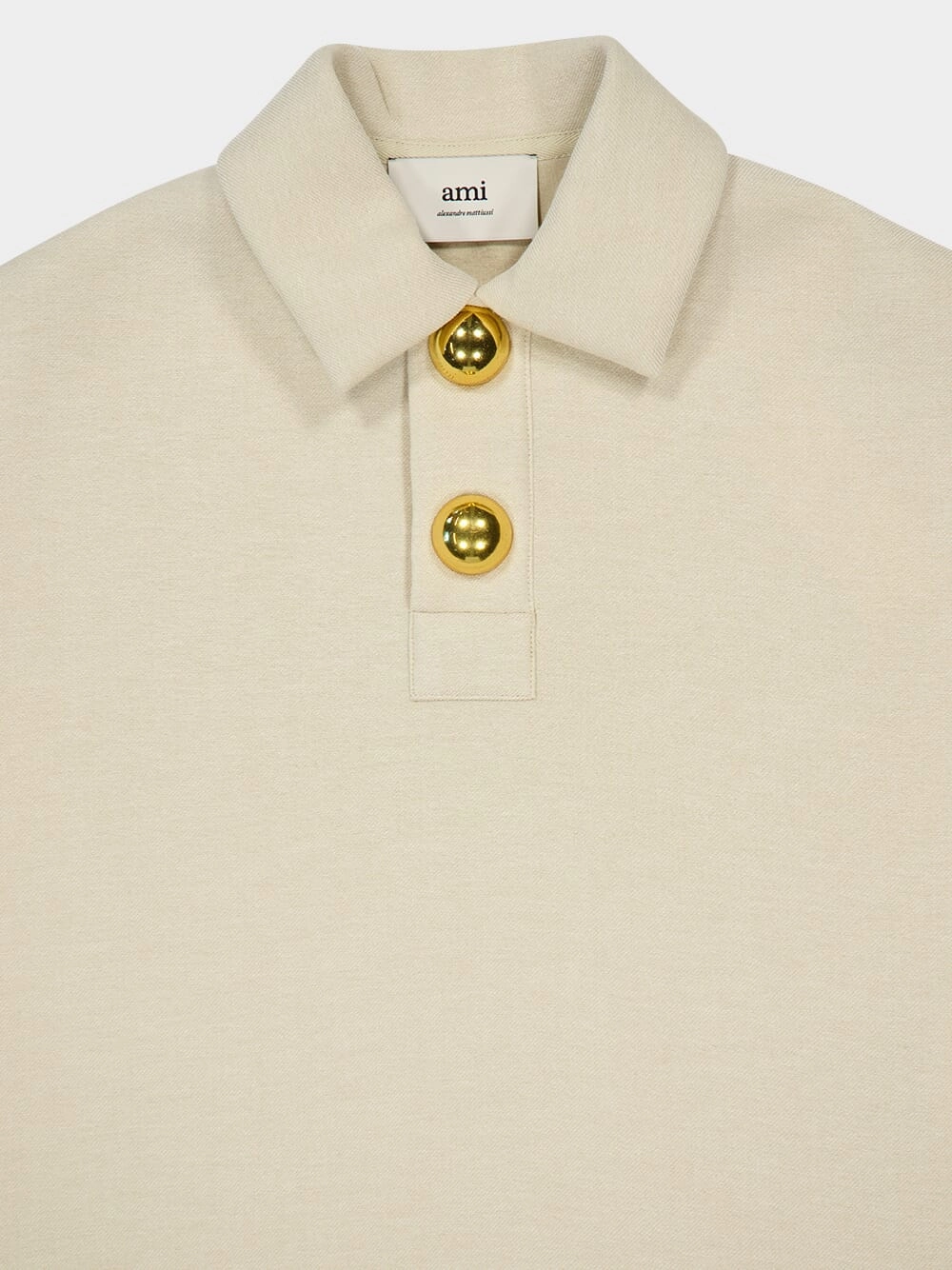 Sand Ami Cropped Wool-Viscose Polo