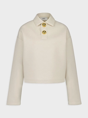 Sand Ami Cropped Wool-Viscose Polo Knitwear Womens - women's knitwear cheap