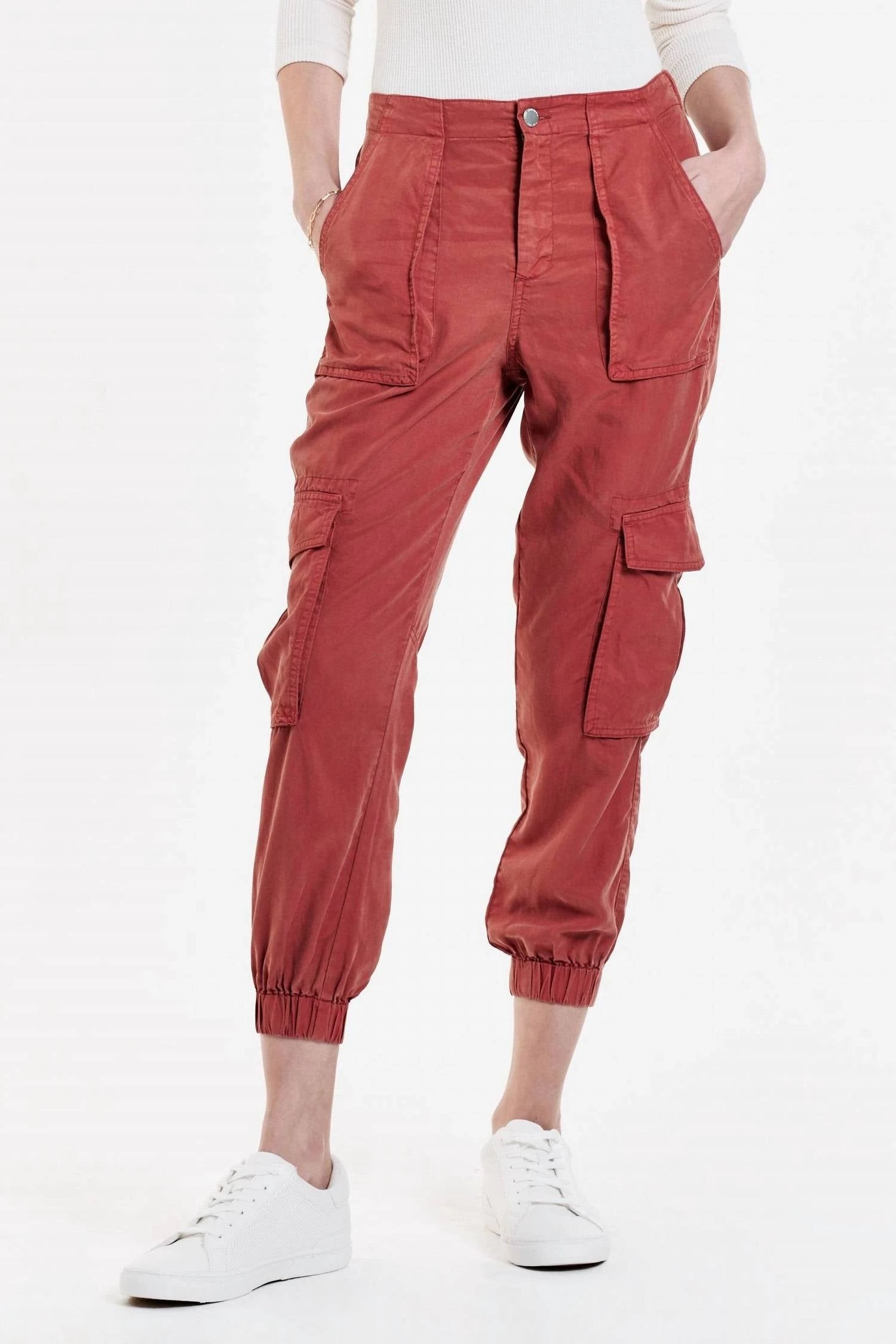 Sandi Tencel Cargo Pant In Potter's Clay womens gaucho pants sale