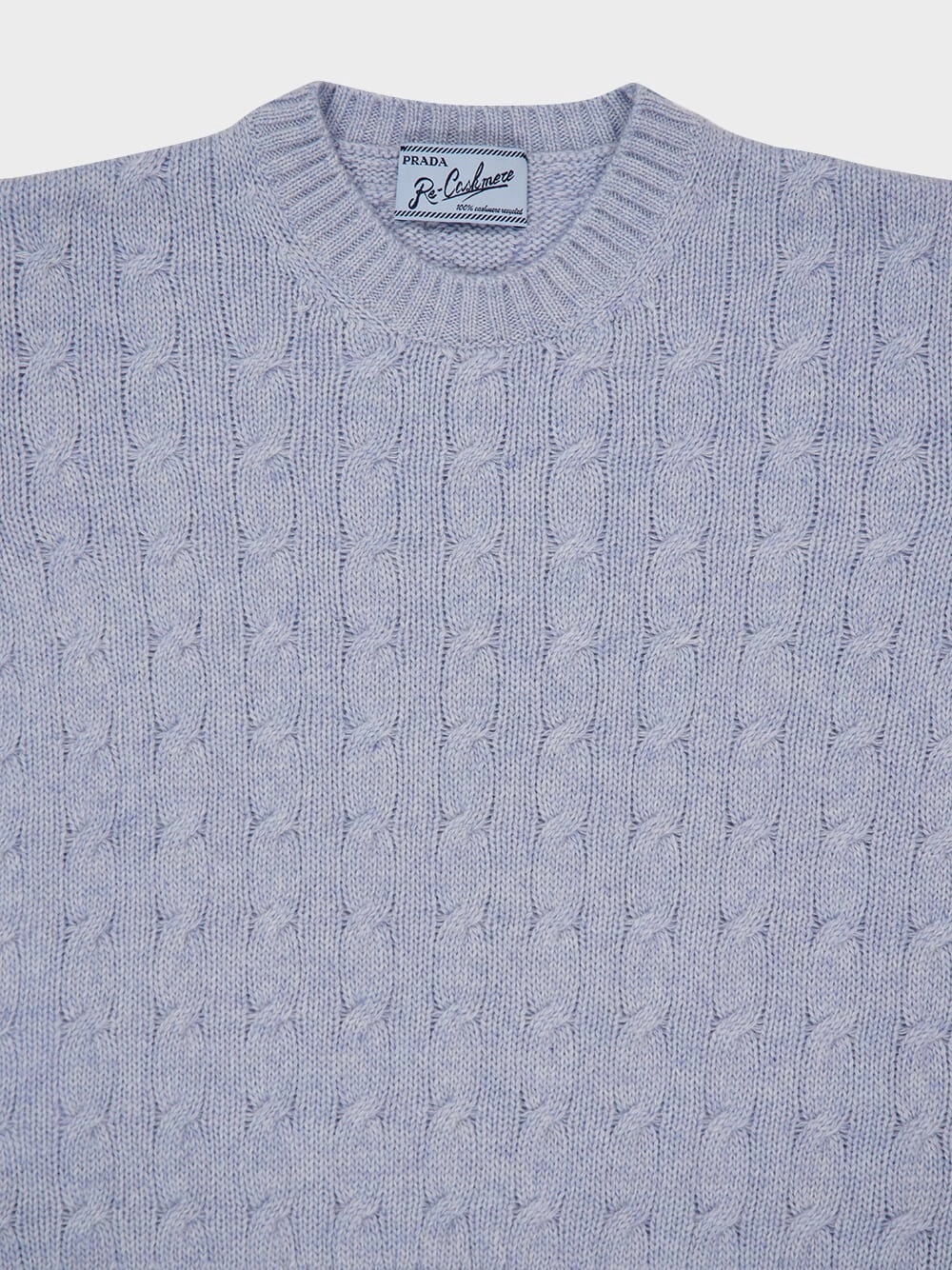 Sapphire Blue Cable-Knit Cashmere Sweater