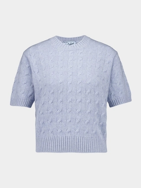 Sapphire Blue Cable-Knit Cashmere Sweater Knitwear Womens - women's knitwear cheap