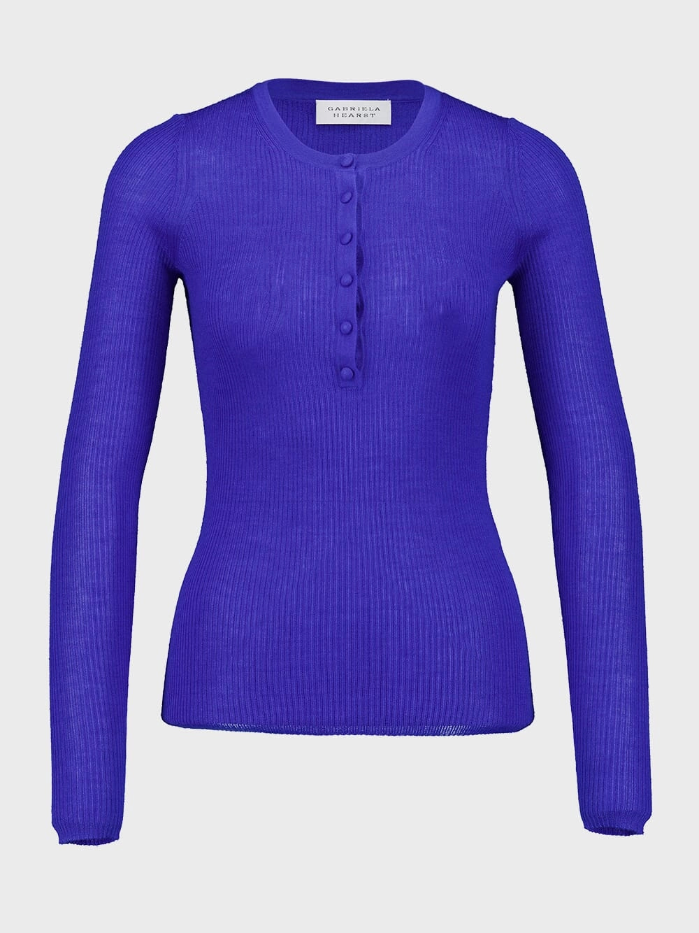 Sapphire Cashmere-Silk Henley Top Knitwear Womens - women's knitwear cheap
