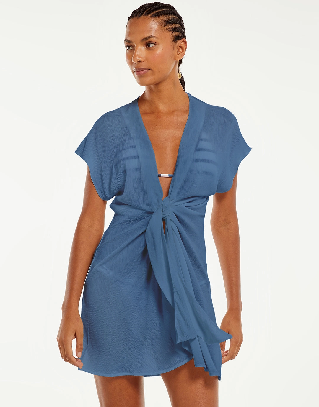 Sasha Short Cover Up - Blue Grey Swim Womens - swimwear sale