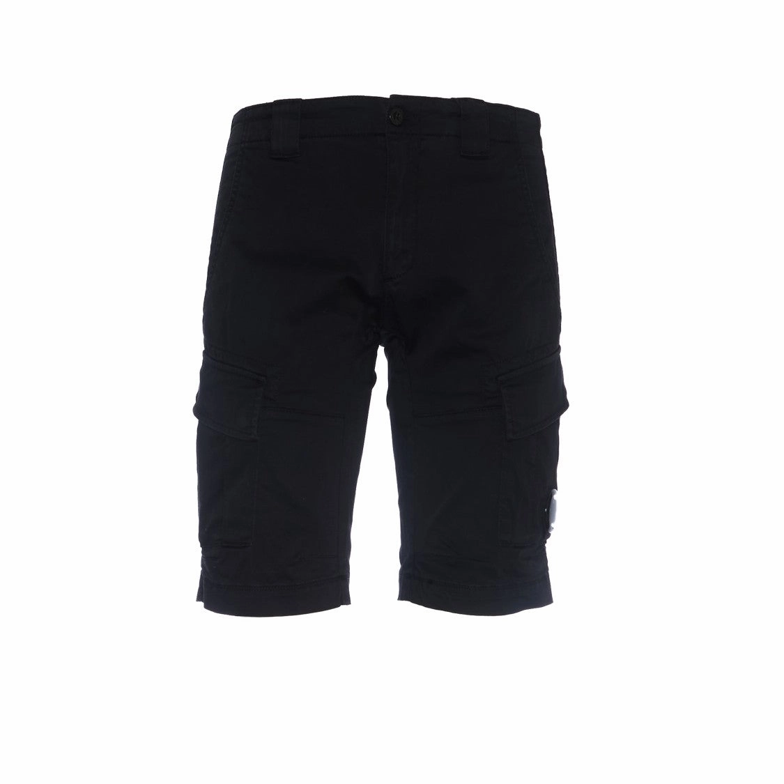Sateen Stretch Cargo Shorts With Flap Pockets