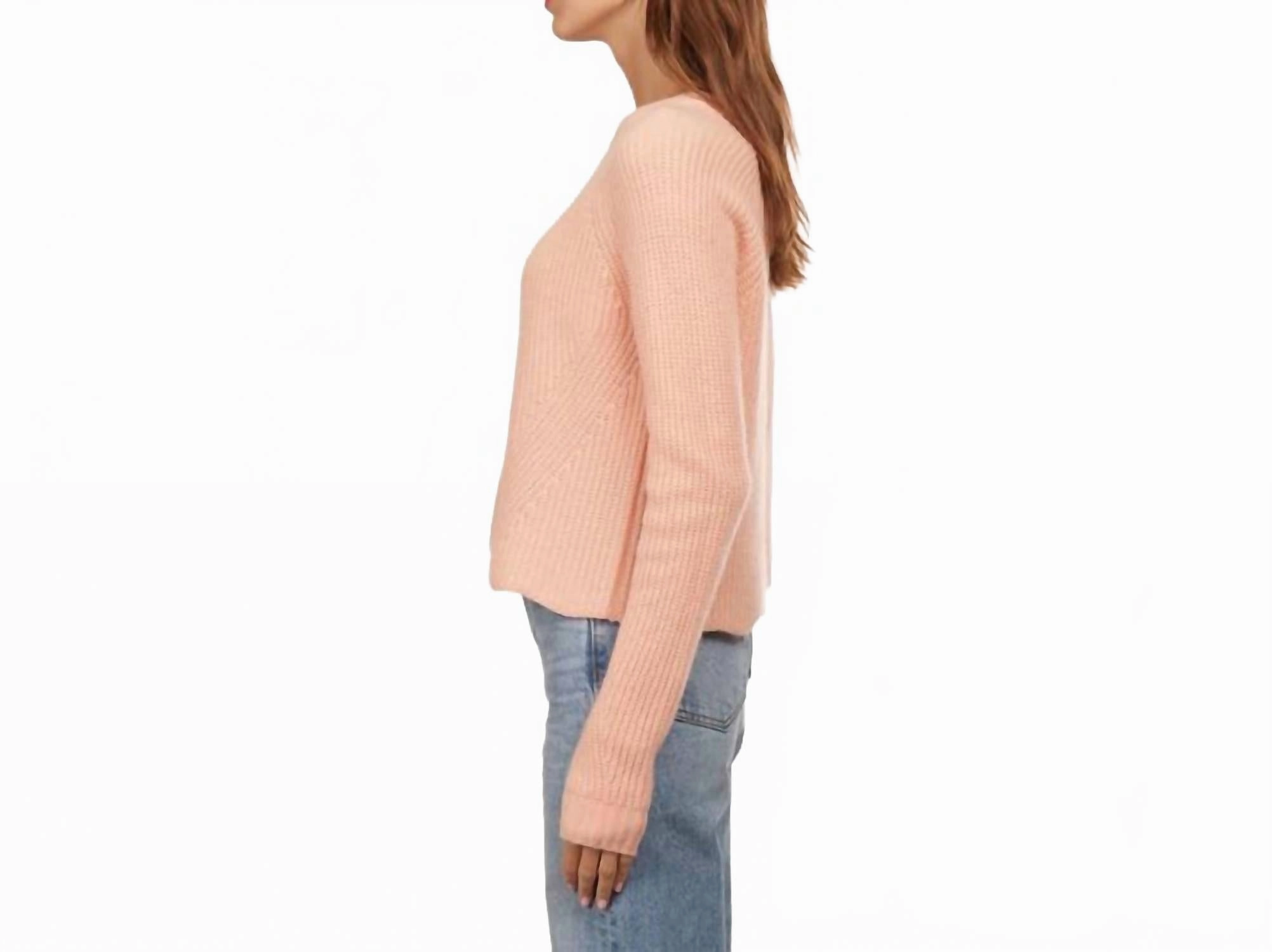 Scalloped Shaker Sweater In Bellini