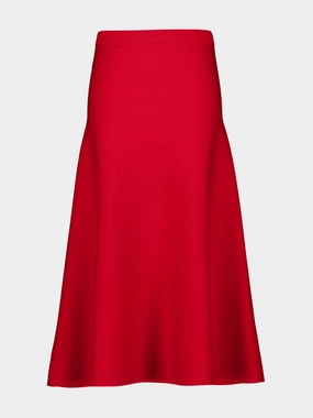 Scarlet Red Freddie Knit Midi Skirt Knitwear Womens - women's knitwear cheap