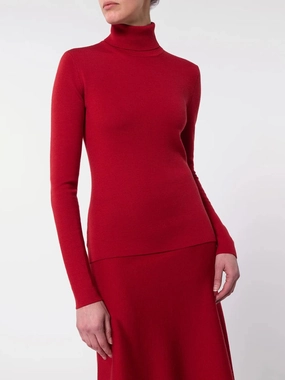Scarlet Red May Knit Turtleneck Knitwear Womens - women's knitwear cheap