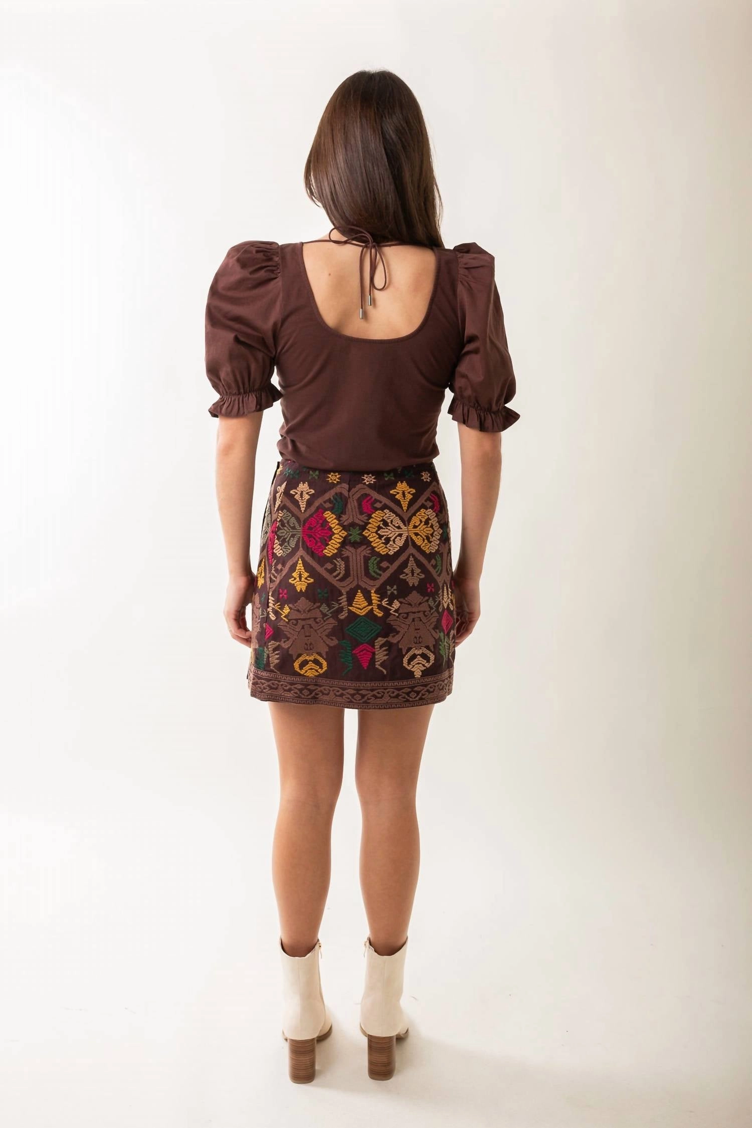 Scarlett Skirt In Choc Multi