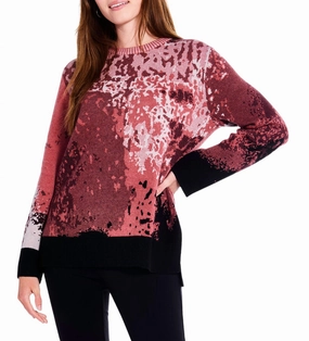 Scenic Sweater In Red Multi Tops Womens - tie-front tops cheap