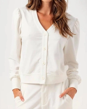 Scout Cardigan In Coconut Milk Tops Womens - high-neck blouses
