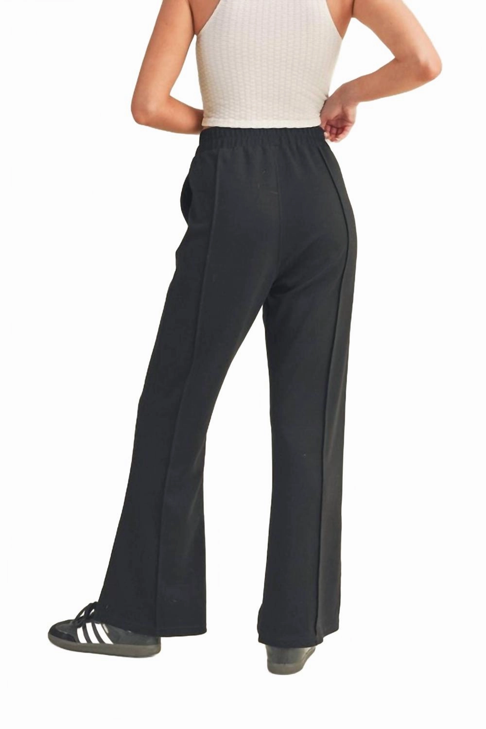 Scuba Side Slit Pants In Black