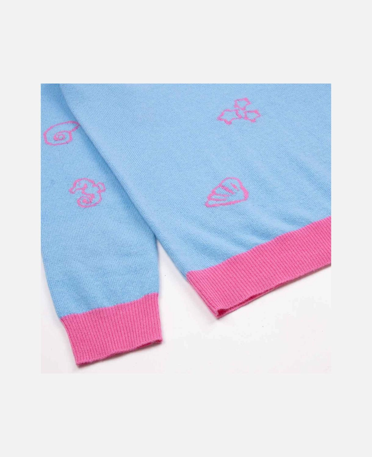 Sea Life Cashmere Sweater In Light Blue