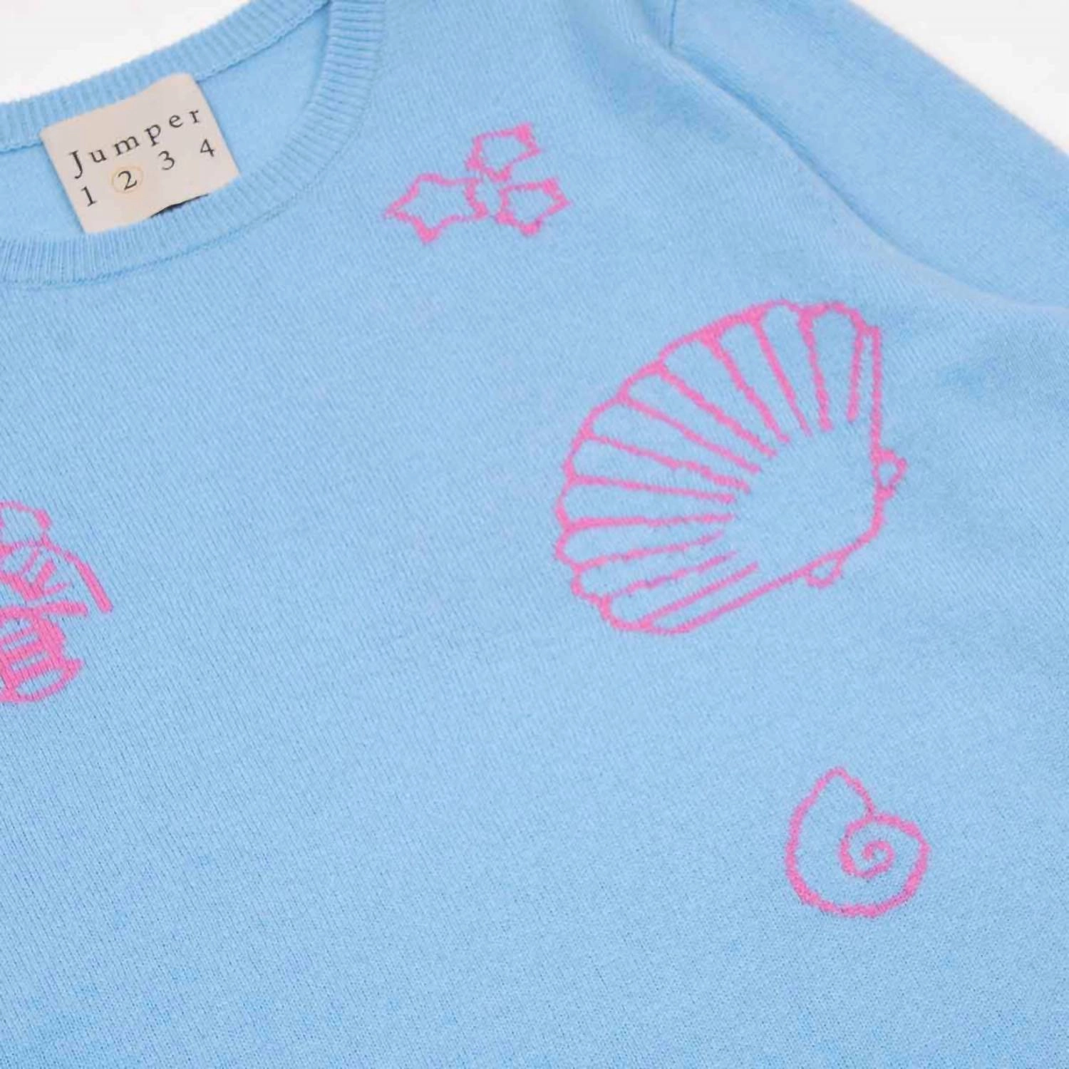 Sea Life Cashmere Sweater In Light Blue