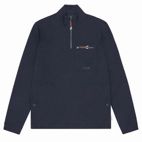 Sealskinz Bunwell Half Zip Funnel Neck Sweater Navy mens long sleeves cheap