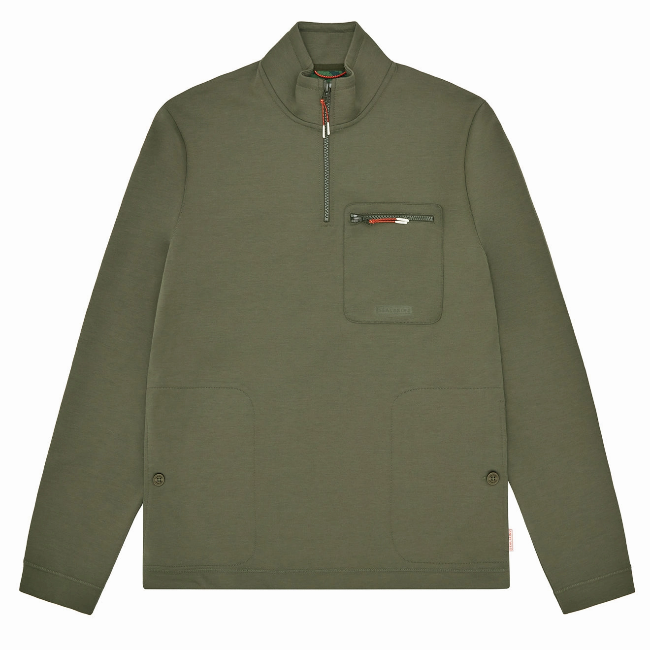 Sealskinz Bunwell Half Zip Funnel Neck Sweater Olive mens long sleeves cheap
