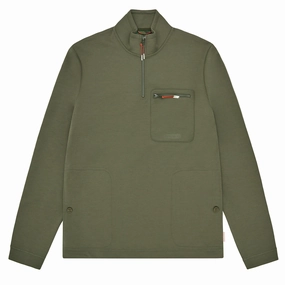 Sealskinz Bunwell Half Zip Funnel Neck Sweater Olive mens long sleeves cheap